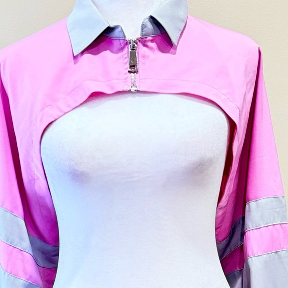 Free People Movement Swift Pink Gray Windbreaker Jacket Bolero Shrub Sz Fits All - Picture 6 of 10